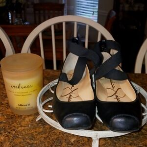 Jessica Simpson Black Cross-Strap Heels Size 38